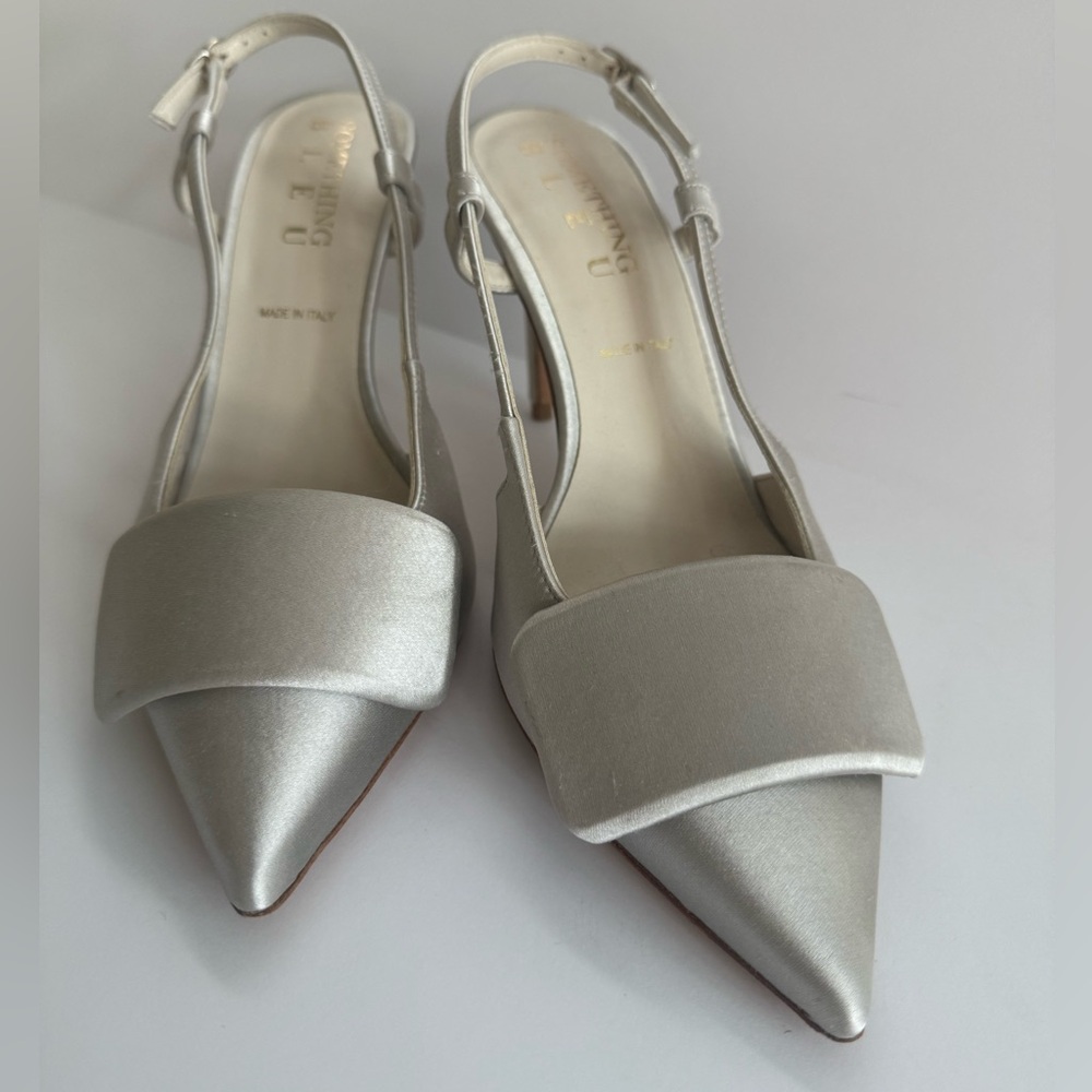 Something Bleu Bridal Metallic Slingback Heels